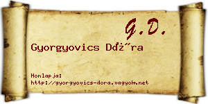 Gyorgyovics Dóra névjegykártya